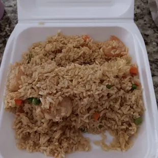Shrimp Fried Rice - Super bland today.