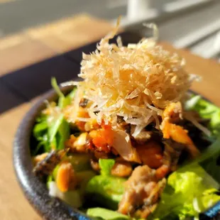 Salmon skin salad