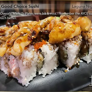 First time back in 12 years since I last saw a cockroach on a sushi boat... (AYCE Dinner: $29) Spider Roll - Okay