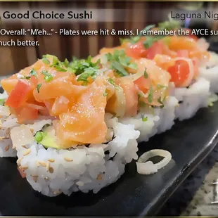 First time back in 12 years since I last saw a cockroach on a sushi boat... (AYCE Dinner: $29) Lomi Lomi Roll - Okay