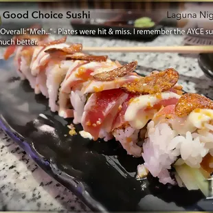 First time back in 12 years since I last saw a cockroach on a sushi boat... (AYCE Dinner: $29) Kalani Roll - A lot going on...