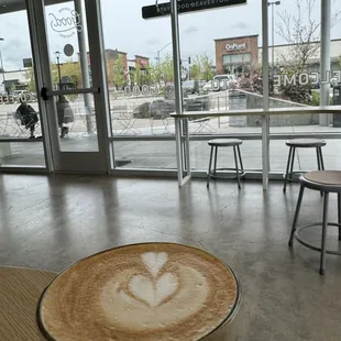 Salted caramel latte with oat milk