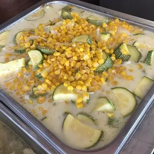 Calabazas  con queso y elote