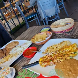 a table full of food
