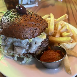 The Good One burger and fries