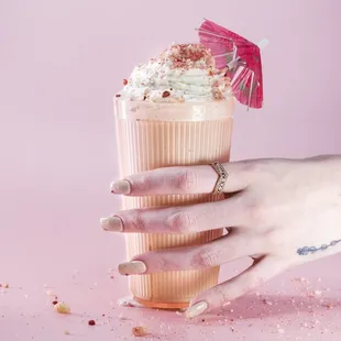 The Strawberry Short Stack - strawberry buttermilk ice cream, 
bacardi rum, ohio maple syrup