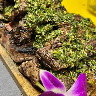 Grilled Ribeye with Chimichurri Sauce
