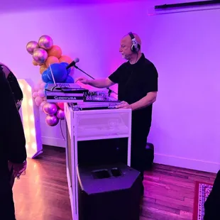 a dj at a party