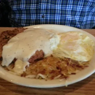 Chicken Fried Steak Breakfast with 2 Eggs