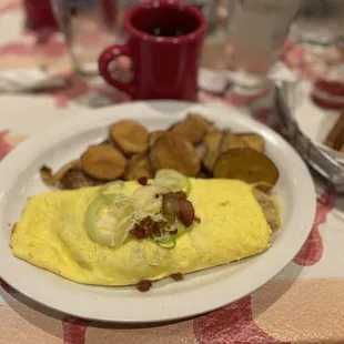 Potato Leek Bacon Gruyere French Omelet