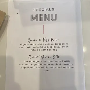 Special menu