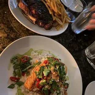 Steak and red snapper