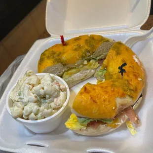 ABC sandwich with jalapeño bagel