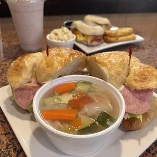 Ham Turkey Club with Chicken Veg Soup
