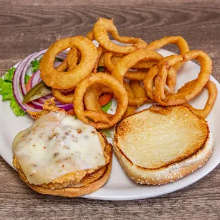 Crispy Chicken Sandwich w/ pepper jack cheese.