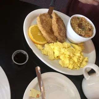 Fried Pork Chops & Eggs
