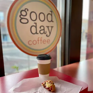 Fresh coffee and a delicious orange cranberry muffin