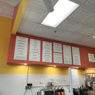 menus on the wall