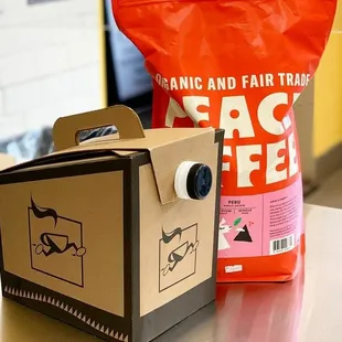 We proudly serve Peace Coffee!
