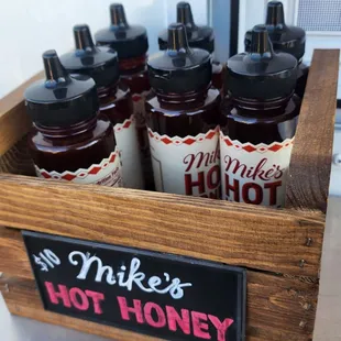 Buy your own Mike&apos;s Hot Honey. Good Day Pizza uses this as an added flavor to their pizzas.