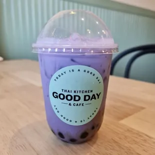 Golden Taro Milk Tea with Boba