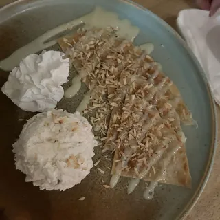 Roti with Vanilla Ice Cream
