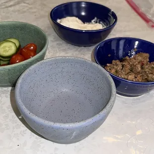 Some of pottery from my 4 week class being put to good use!