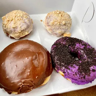 BANANA PUDDING BOMBs (FILLED) $2.00/BOSTON CREAM (FILLED) $3.00/UBE OREO $3.00