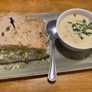 Almond Tuna Salad Sandwich and Daily Featured Soup (Wild Rice) 1/2 Sandwich Combination