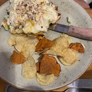 Almond Tuna Salad Melt and chips