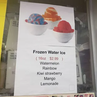 Frozen ice flavors