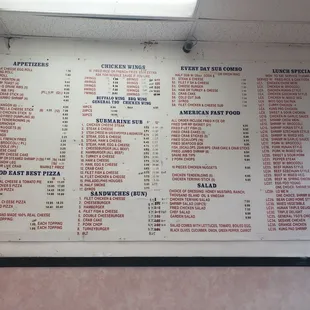 Wall Menu