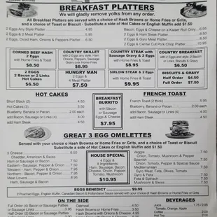 Breakfast Side of the Menu !!