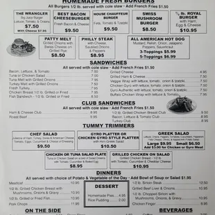 Lunch and Dinner side of the menu !!