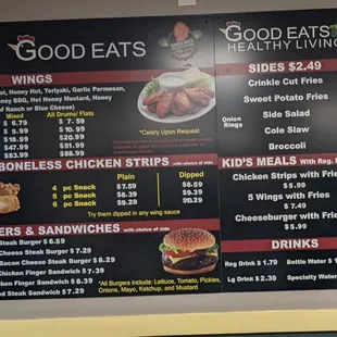 Menu *prices not accurate