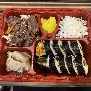 Gimbap and Bulgogi (Ribeye) Box