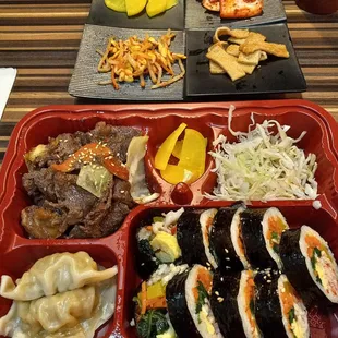 Gimbap and Bulgogi Combo