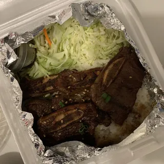 Kalbi Over Rice