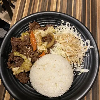 Marinated Beef Over Rice