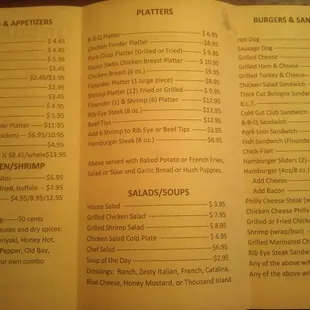 menu