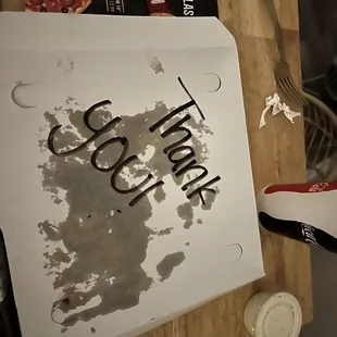 The hand written thank you