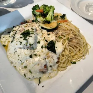 a plate of pasta and broccoli