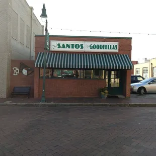 the front of the restaurant