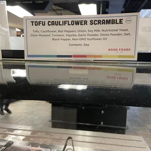 Vegan options at the hot bar