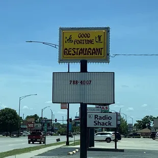 Restaurant sign and menu