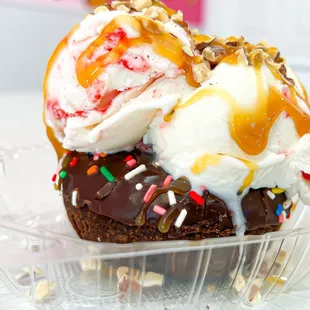 Ice cream donut sundae