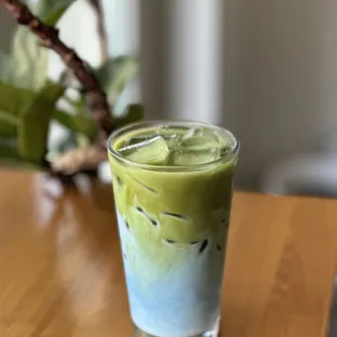 Matcha + butterfly pea milk tea