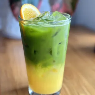 Iced matcha orange