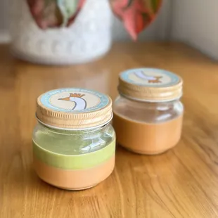 Pudding Thai tea &amp; matcha + Thai tea