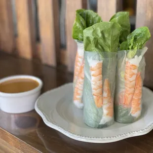 garden rolls with shrimps